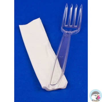 Widelec plastikowy wielorazowy przezroczysty (opakowanie 50szt)