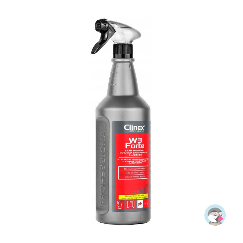 Preparat do mycia sanitariatów i łazienek W3 Forte 1L CL77634 CLINEX