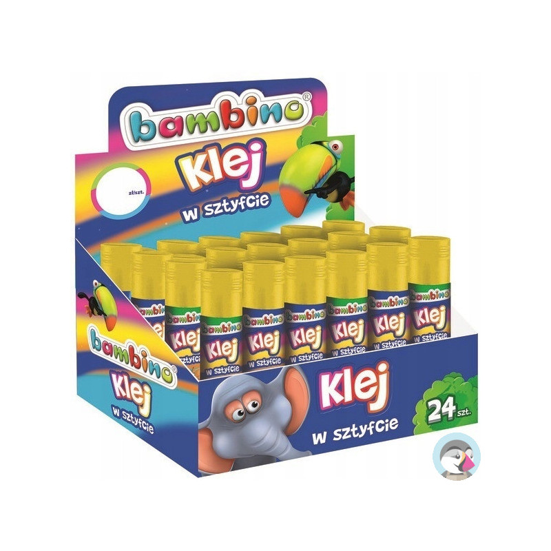 Klej sztyft 9g MINI ZOO (24sztuki) display St. Majewski