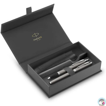 Zestaw długopis + pióro IM Srebrny CT w pudełku z etui 2214458 PARKER
