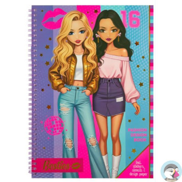 Książka projektowanie mody z naklejkami i szablonami fioletowa 140056/1 BESTIES