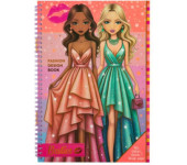 Książka projektowanie mody z naklejkami i szablonami pomarańczowa 140056/2 BESTIES