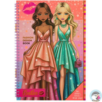 Książka projektowanie mody z naklejkami i szablonami pomarańczowa 140056/2 BESTIES