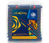 Markery akrylowe dwustronne trójkątne ASTRA Art&Hobby 24szt. walizka 207025001