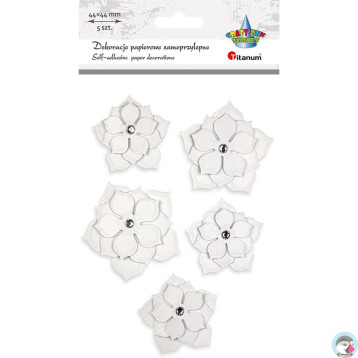 Naklejki papierowe kwiaty 44x44mm 5szt. 507976 TITANUM