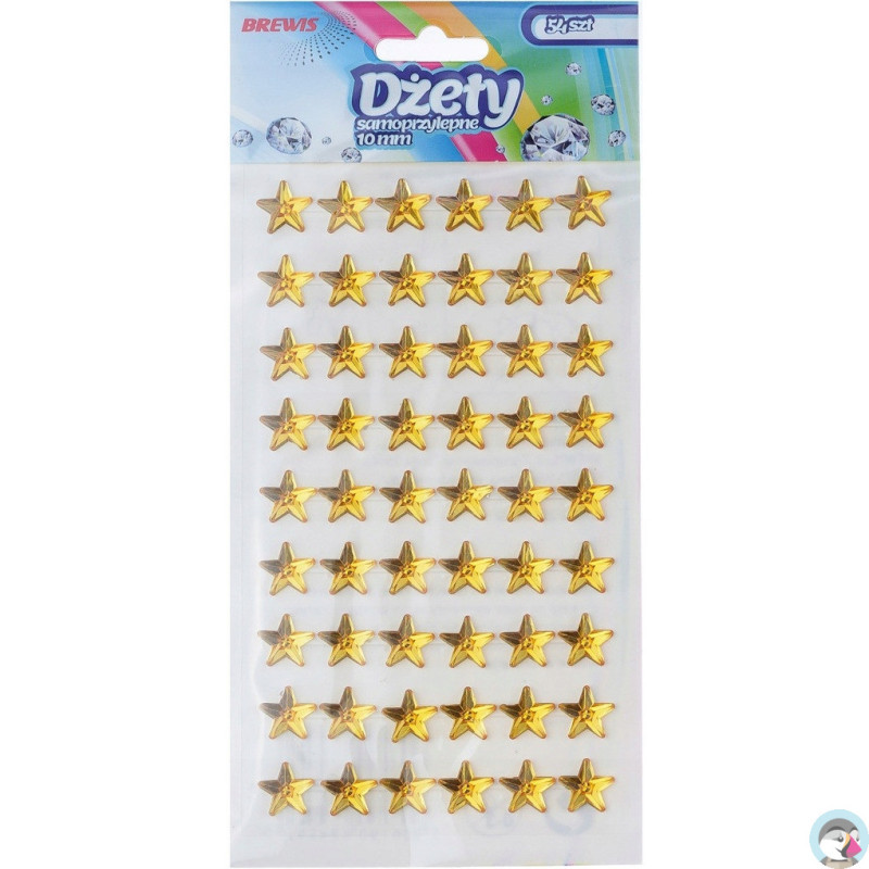 Naklejki dżety złote gwiazdki 10 mm DS40 BREWIS