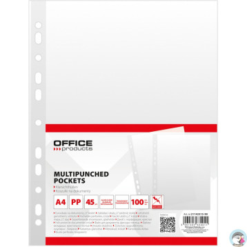 Koszulki krystaliczne na dokumenty PP A4 45mikr. (100szt.) 21142315-90 OFFICE PRODUCTS