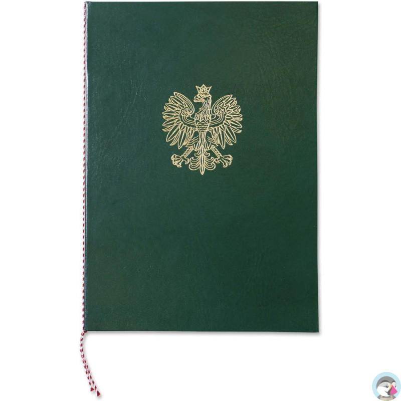 Okładka na dyplom z orłem -zielona WARTA A 339-077