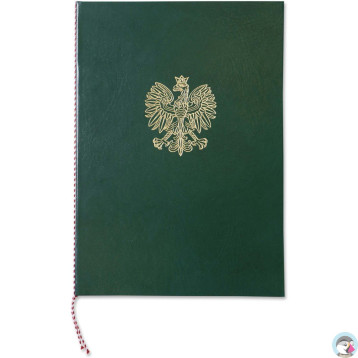 Okładka na dyplom z orłem -zielona WARTA A 339-077