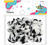 Pompony akrylowe A45 ANIMAl biało-czarne 338522