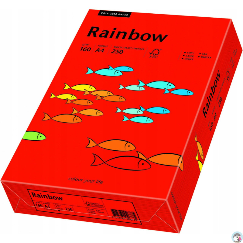 Papier ksero A4 160g RAINBOW R28 ciemnoczerwony 88042483