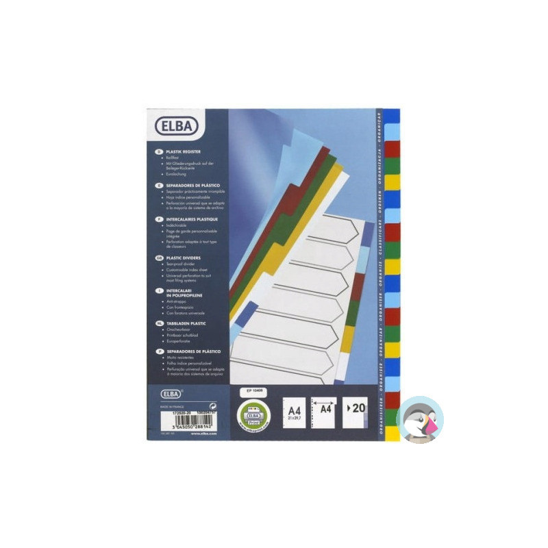 Przekładki do segregatora A4 20 sztuk PP kolorowe 100204757 OXFORD