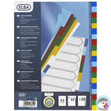 Przekładki do segregatora A4 20 sztuk PP kolorowe 100204757 OXFORD