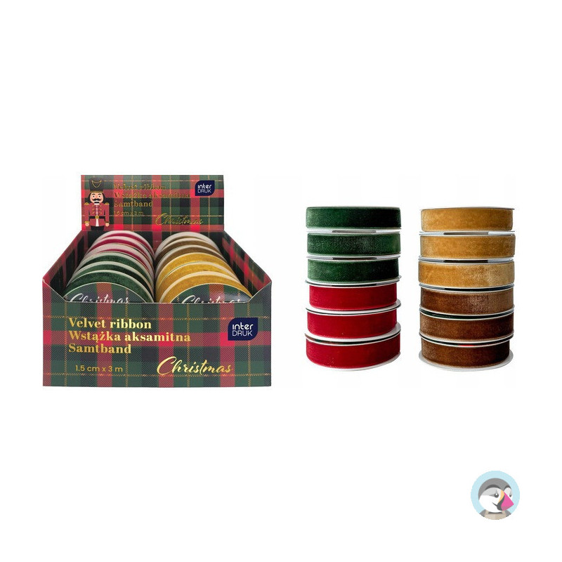 Wstążka aksamitna 3m Christmas INTERDRUK