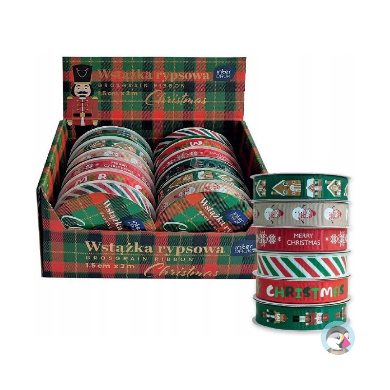 Wstążka rypsowa 3m CHRISTMAS INTERDRUK