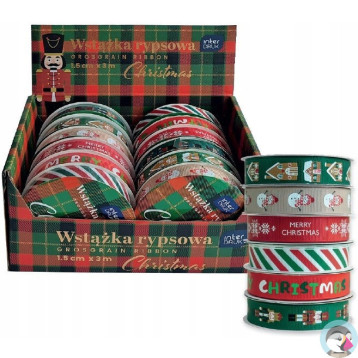 Wstążka rypsowa 3m CHRISTMAS INTERDRUK