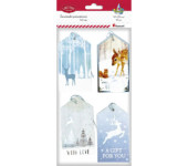 Zawieszki prezentowe Boże Narodzenie 20szt. 60x110mm tonacja srebrna 4 wzory 414524 TITANUM