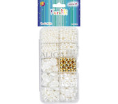 Zestaw koralików plastikowych w pudełku mix kształtów i kolorów ok.800szt. PJ-1120 ALIGA