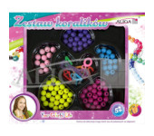 Zestaw koralików plastikowych mix kolorów i kształtów op. ok. 80szt.+żyłka 120cm. PJ-1992 ALIGA