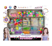 Zestaw koralików plastikowych mix kolorów i kształtów op. ok. 230szt.+2x 120cm żyłka PJ-2036 ALIGA