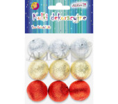 Kuleczki dekoracyjne styropianowe pokryte metalizowanymi nićmi roz. 3cm op. 9szt. BOM-4374 ALIGA