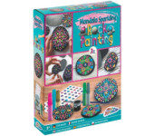 Zestaw do malowania kamieni MANDALA (3x Kamień, 61x Farbka, 5x Farbka w tubce 1x Pędzelek) 200036 MOXY