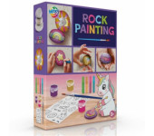 Zestaw do malowania kamieni JEDNOROŻEC (3x Kamień, 3x Farbka, 3x Farbka w tubce, 1x Pędzelek, 1x arkusz z szablonami) 200075 MO