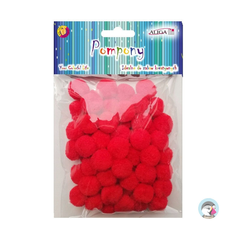 Pompony POM-403 czerwone 2cm (60szt.) ALIGA