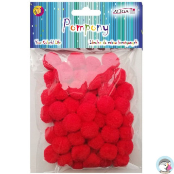 Pompony POM-403 czerwone 2cm (60szt.) ALIGA