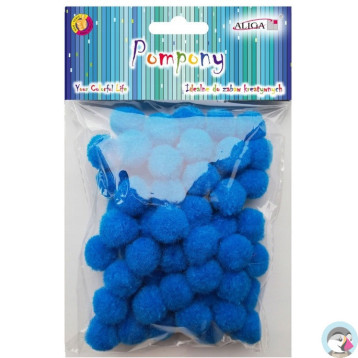 Pompony POM-404 niebieskie 2cm op.60szt. ALIGA