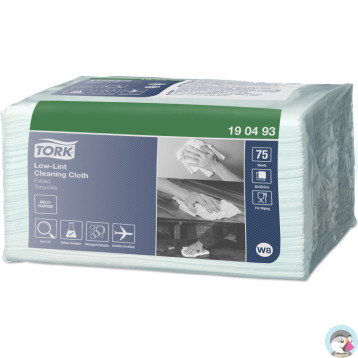 Czyściwo włókninowe 30x38,8cm 75składek o niskiej pylności w odcinkach turkusowe W8 190493 TORK