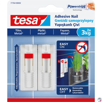 Regulowany samoprzylepny gwóźdź do płytek biały 3kg 77764-00002-00 TS TESA
