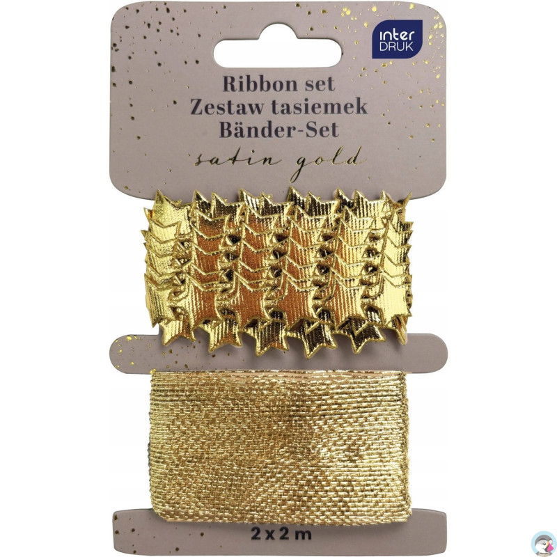 Zestaw tasiemek 2x2m ZŁOTY Satin Gold INTERDRUK