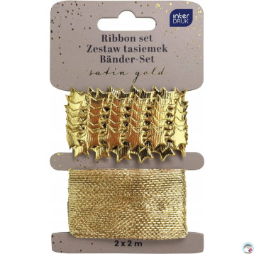 Zestaw tasiemek 2x2m ZŁOTY Satin Gold INTERDRUK