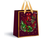 Torebka prezentowa mała Burgundy Boże Narodzenie 190g 18x23x10cm INTERDRUK