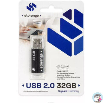 Pamięć USB-A 32GB USB 2.0 PB32GBBLK STORANGE