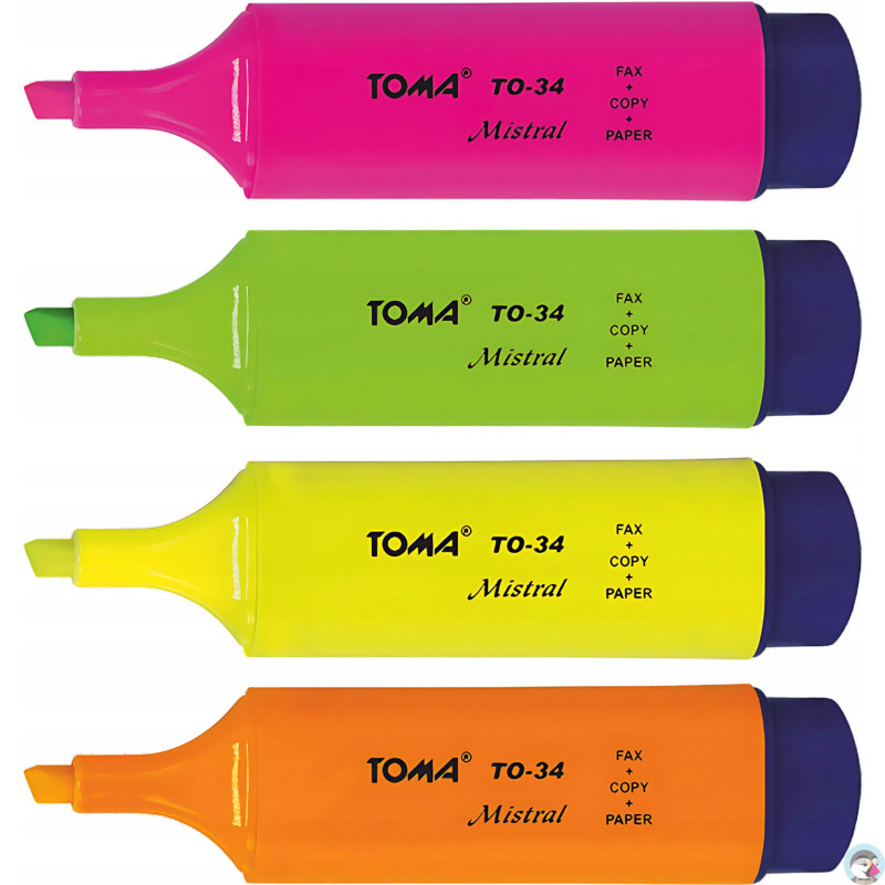 Zakreślacz MISTRAL 4kol TO-334 TOMA