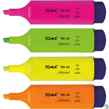 Zakreślacz MISTRAL 4kol TO-334 TOMA