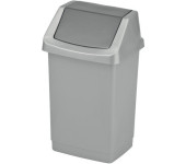 Kosz na śmieci uchylny 15l CURVER CLICK-IT srebrny/grafit 04043-877-65