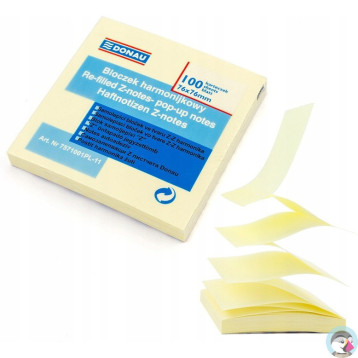Bloczek samoprzylepny 75x75mm 100k żółty `Z` 7571001PL-11 DONAU