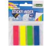 Zakładki indeksujące PET 43x12mm 35szt. 4 kolory neonowe ECO D.RECT 009243
