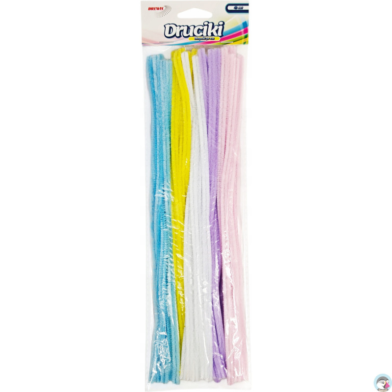 Druciki kreatywne DR32 pastelowe 2 mix kol. 40szt. BREWIS