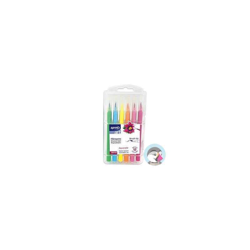 Flamastry pędzelkowe 12 kolorów etui plastikowe SPREE art FLA-58112P-00101