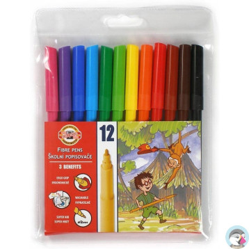 Flamastry szkolne 12 kolorów w etui 7710/2AB KOH-I-NOOR