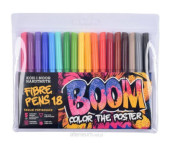 Flamastry szkolne 18 kolorów w etui BOOM 771022AH07TE1204 KOH-I-NOOR