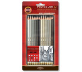 Kredki POLYCOLOR 12 szt szarości 3822/GR KOH-I-NOOR