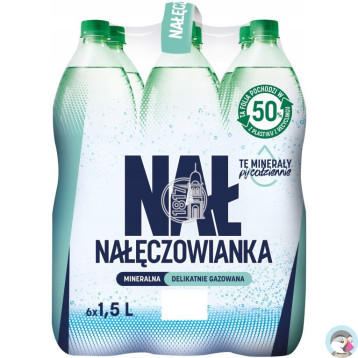 Woda mineralna NAŁĘCZOWIANKA 1,5L (6szt) delikatnie gazowana z kaucją