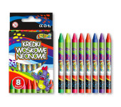 Kredki woskowe neonowe 8 kolorów DINO TT8245 PANMATE