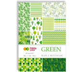 Blok z motywami A4 15k GREEN 30 motywów HA3808 2030-G HAPPY COLOR