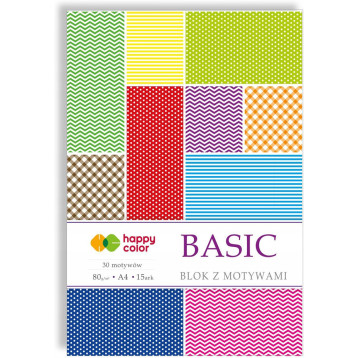 Blok z motywami A4 15k 80g BASIC HA 3808 2030-A HAPPY COLOR Blok z motywami A4 15k 80g BASIC HA 3808 2030-A HAPPY COLOR